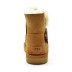Женские мини угги Ugg Mini Bailey Graphic Logo Suede Chestnut