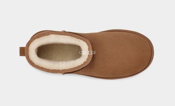 Женские мини угги на платформе UGG Classic Mini Platform Chestnut