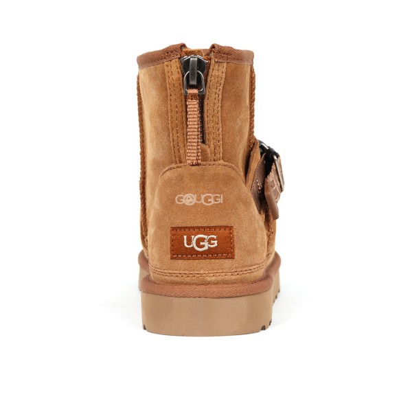 Мужские ультра короткие угги UGG Classic Ultra Mini Hybrid Strap Short Boots Chestnut