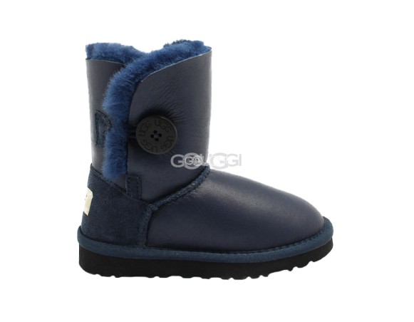 Детские угги с пуговицей Kids Bailey Button Metallic Navy (Black Stole)