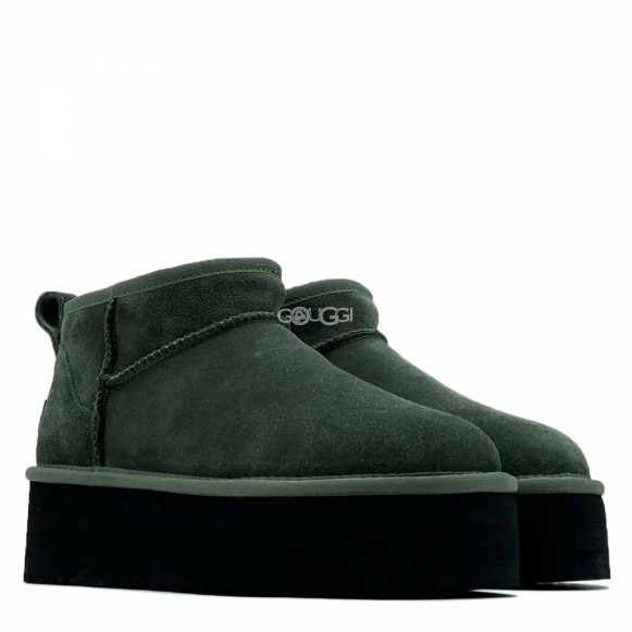 Женские ультра мини угги на платформе Ugg Classic Ultra Mini Platform Burn Olive