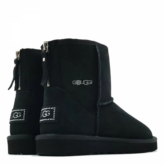 Женские непромокаемые мини угги на молнии Ugg Classic Mini Zip II Black