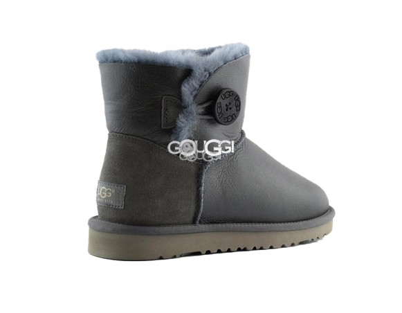 Женские мини угги с пуговицей Bailey Button Mini Metallic Grey