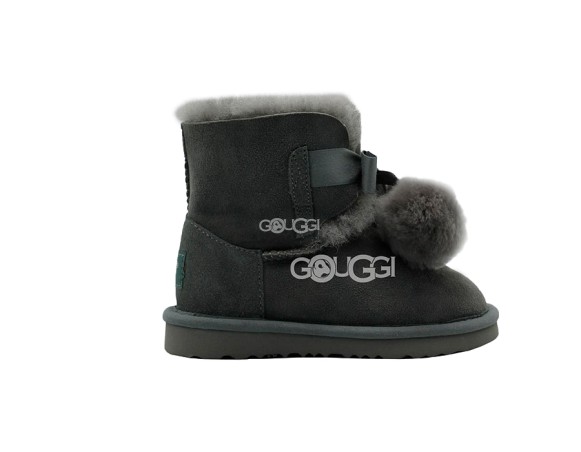 Детские угги с помпонами Kids Gita Grey