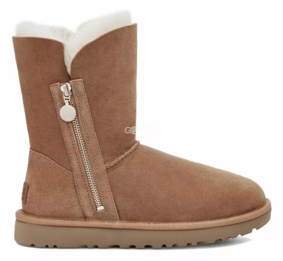 Женские короткие угги на молнии Ugg Bailey Zip Short Chestnut