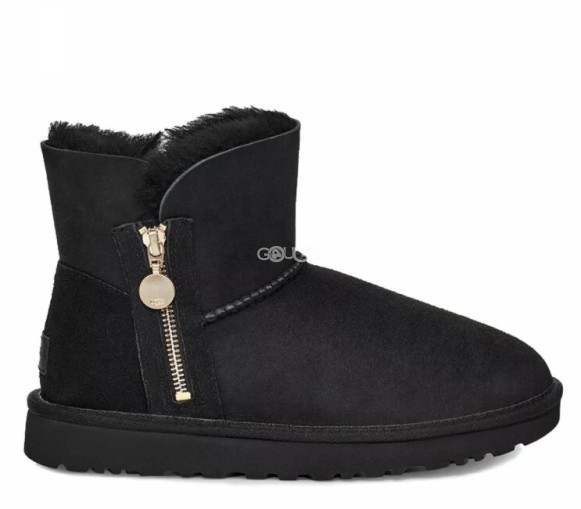 Женские мини угги на молнии Ugg Mini Zipper Black
