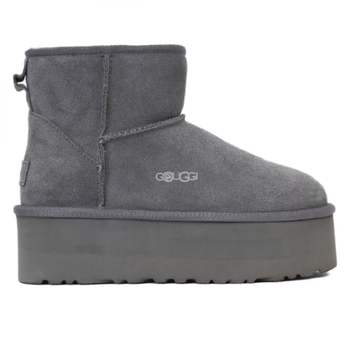 Женские мини угги на платформе UGG Mini Platform Grey
